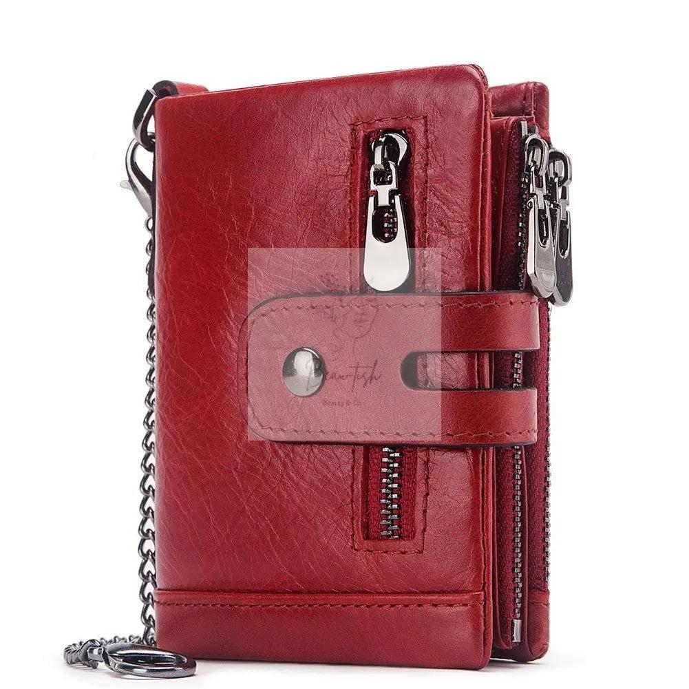 Men Rfid Leather Tri-fold Wallet - Secure & Stylish - Black
