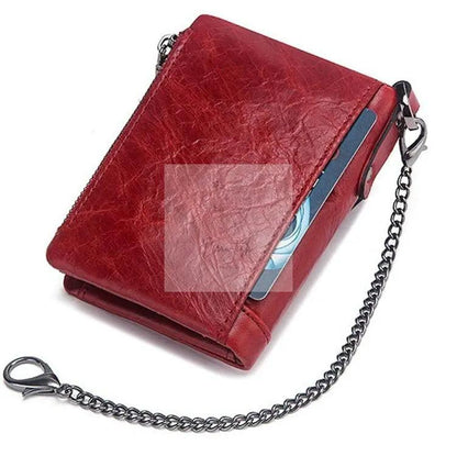 Men Rfid Leather Tri-fold Wallet - Secure & Stylish - Black