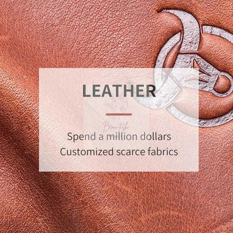 Men Rfid Leather Wallet with Coin Clip - Coffee