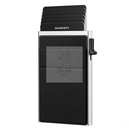 Men Slim Metal Rfid Blocking Wallet - Gold