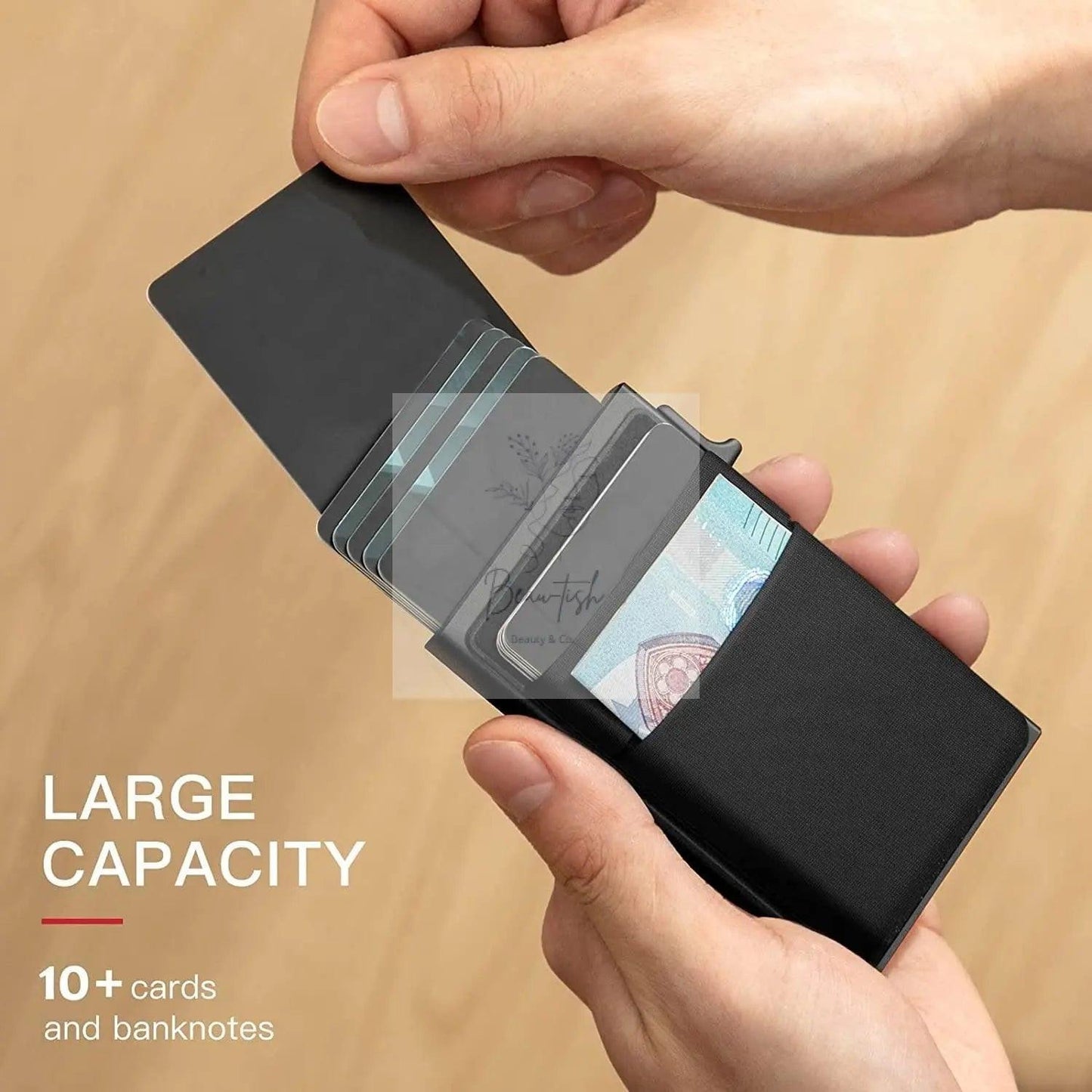 Men Slim Metal Rfid Blocking Wallet - Silver