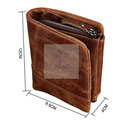 Men Taupe Leather Rfid Card Holder Wallet