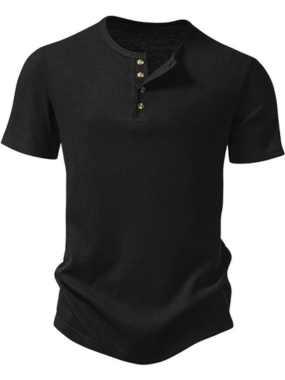 Men's Button Detail Short Sleeve T-Shirt