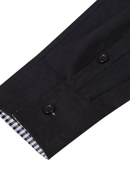 Men's Button - Down Shirt with Gingham Contrast