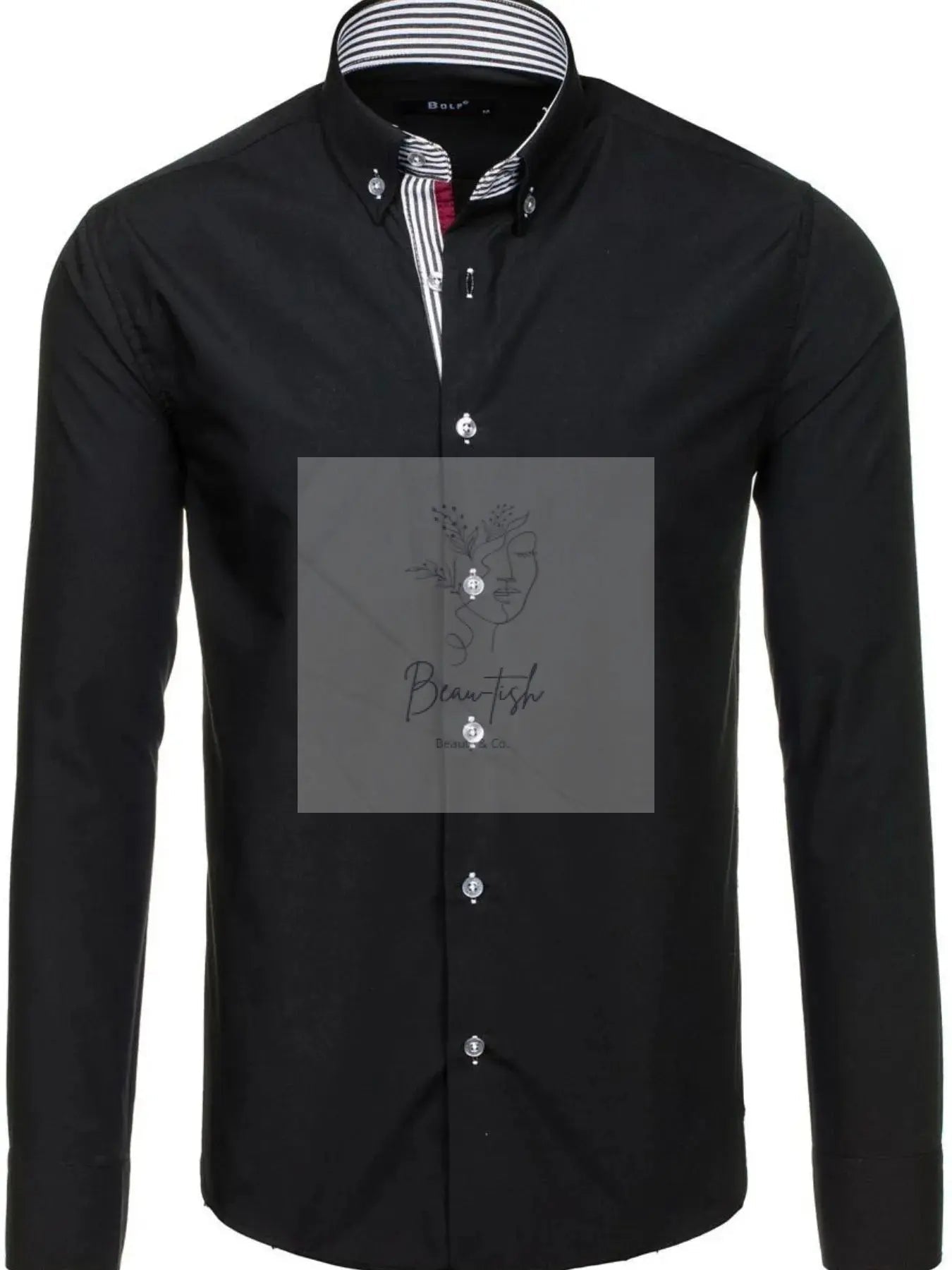 Men's Button-Down Shirt with Striped Detail