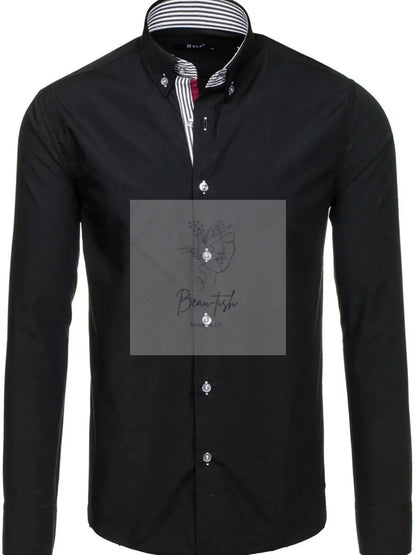 Men's Button-Down Shirt with Striped Detail