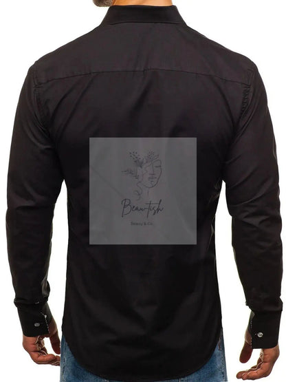 Men's Button-Down Shirt with Striped Detail