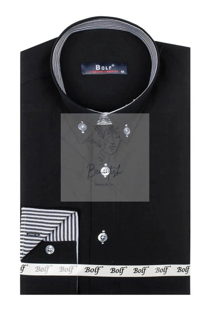 Men's Button-Down Shirt with Striped Detail