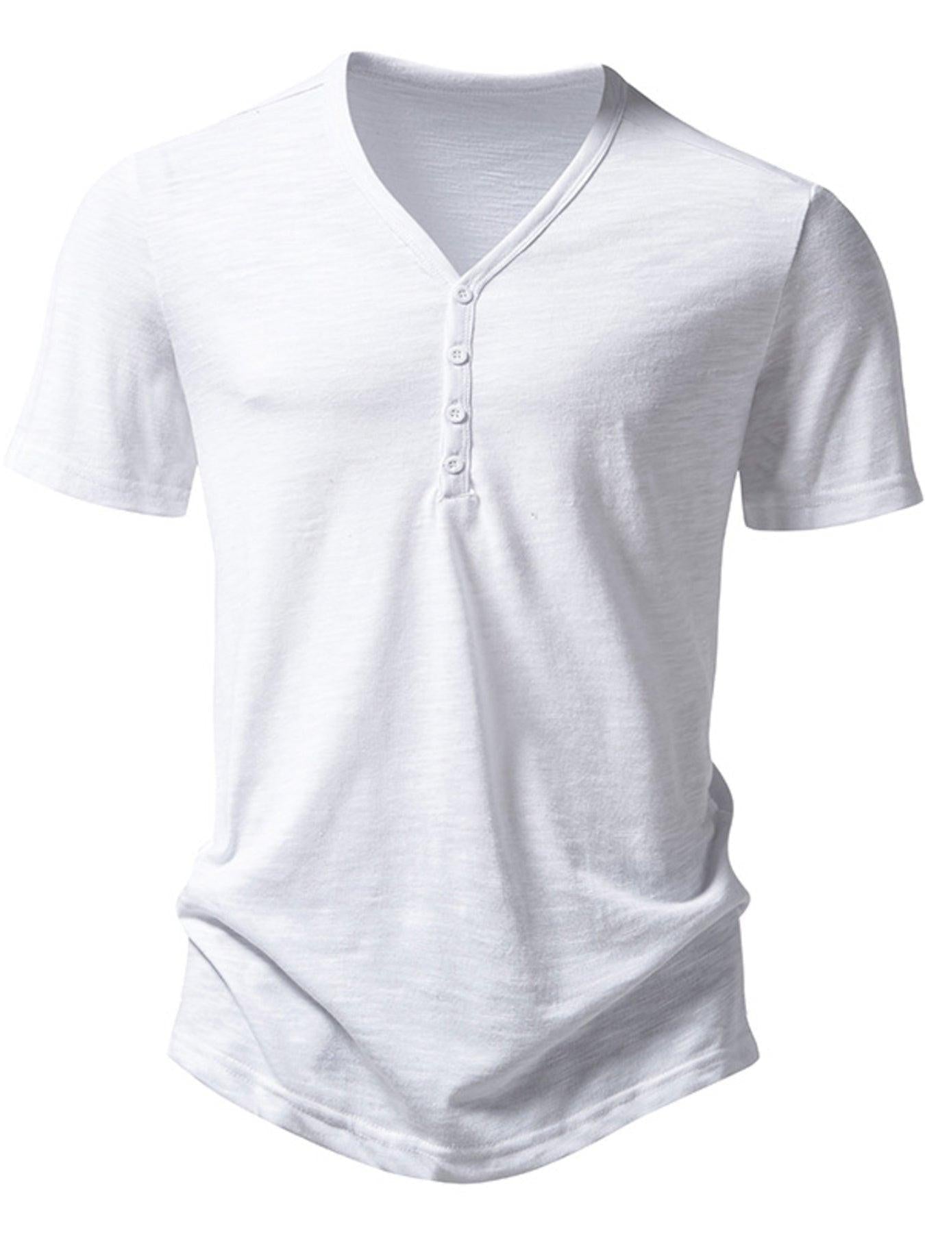 Men's Casual Button Detail T-Shirt