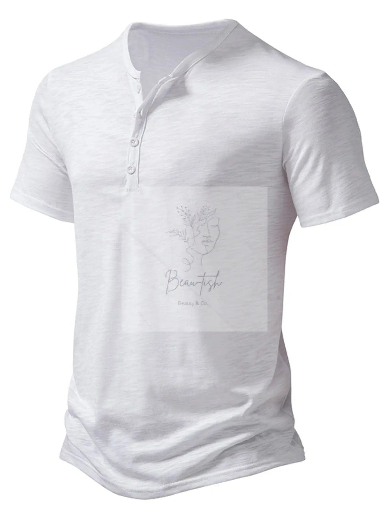 Men's Casual Button Detail T-Shirt