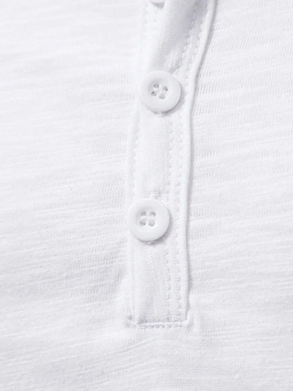 Men's Casual Button Detail T-Shirt