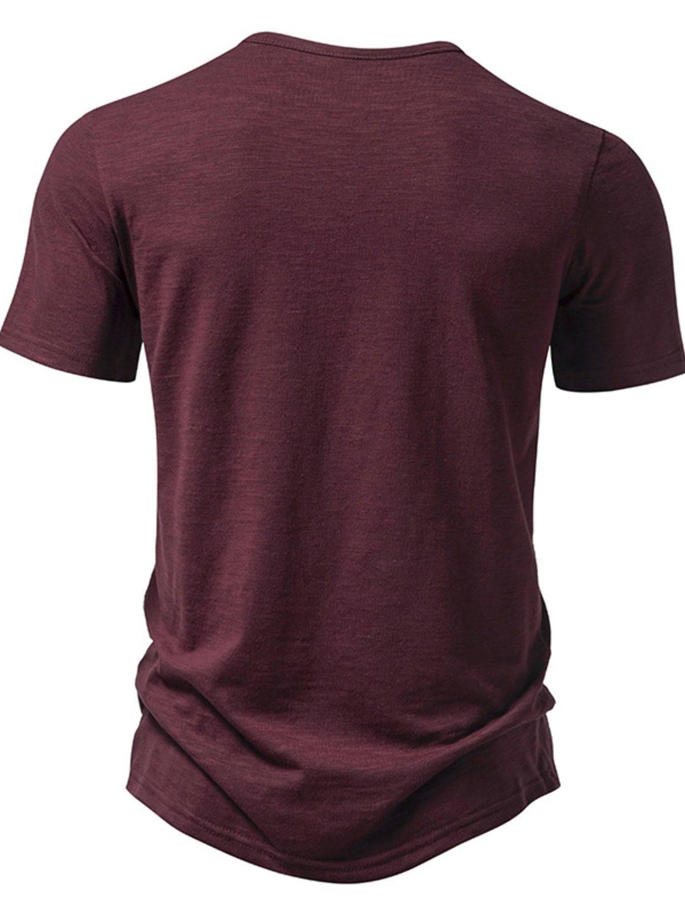 Men's Casual Button Detail T-Shirt