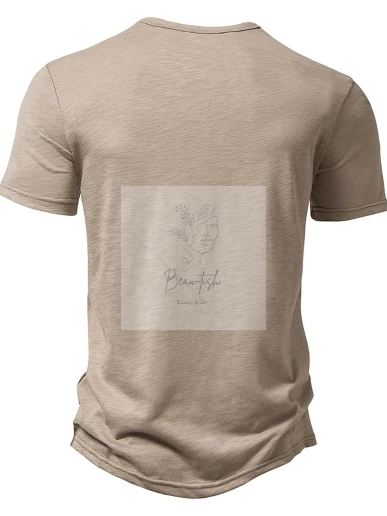 Men's Casual Button Detail T-Shirt