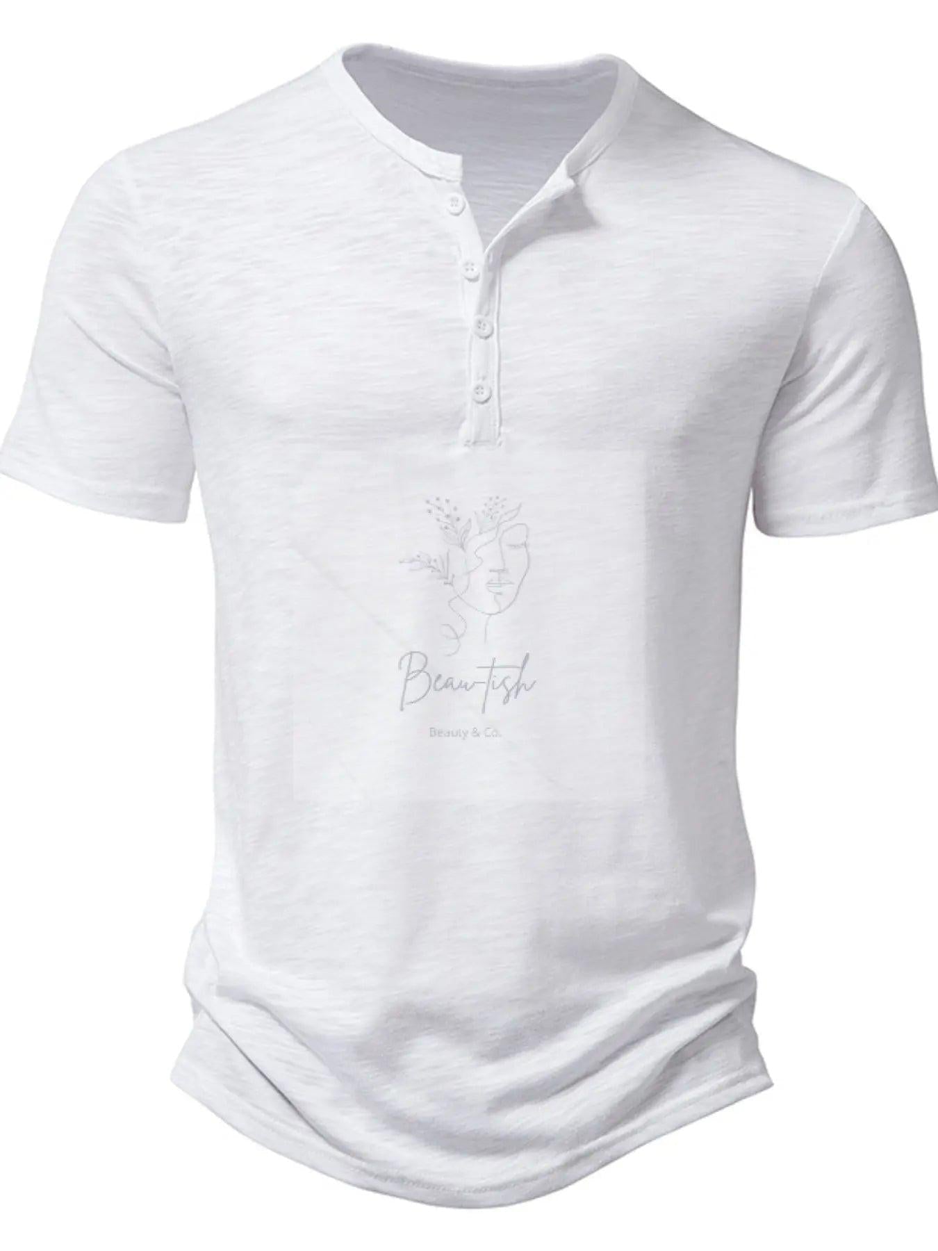 Men's Casual Button Detail T-Shirt