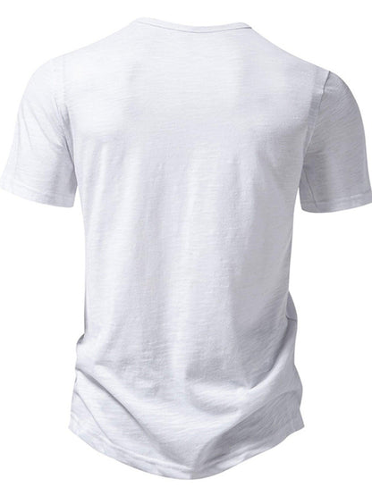 Men's Casual Button Detail T-Shirt