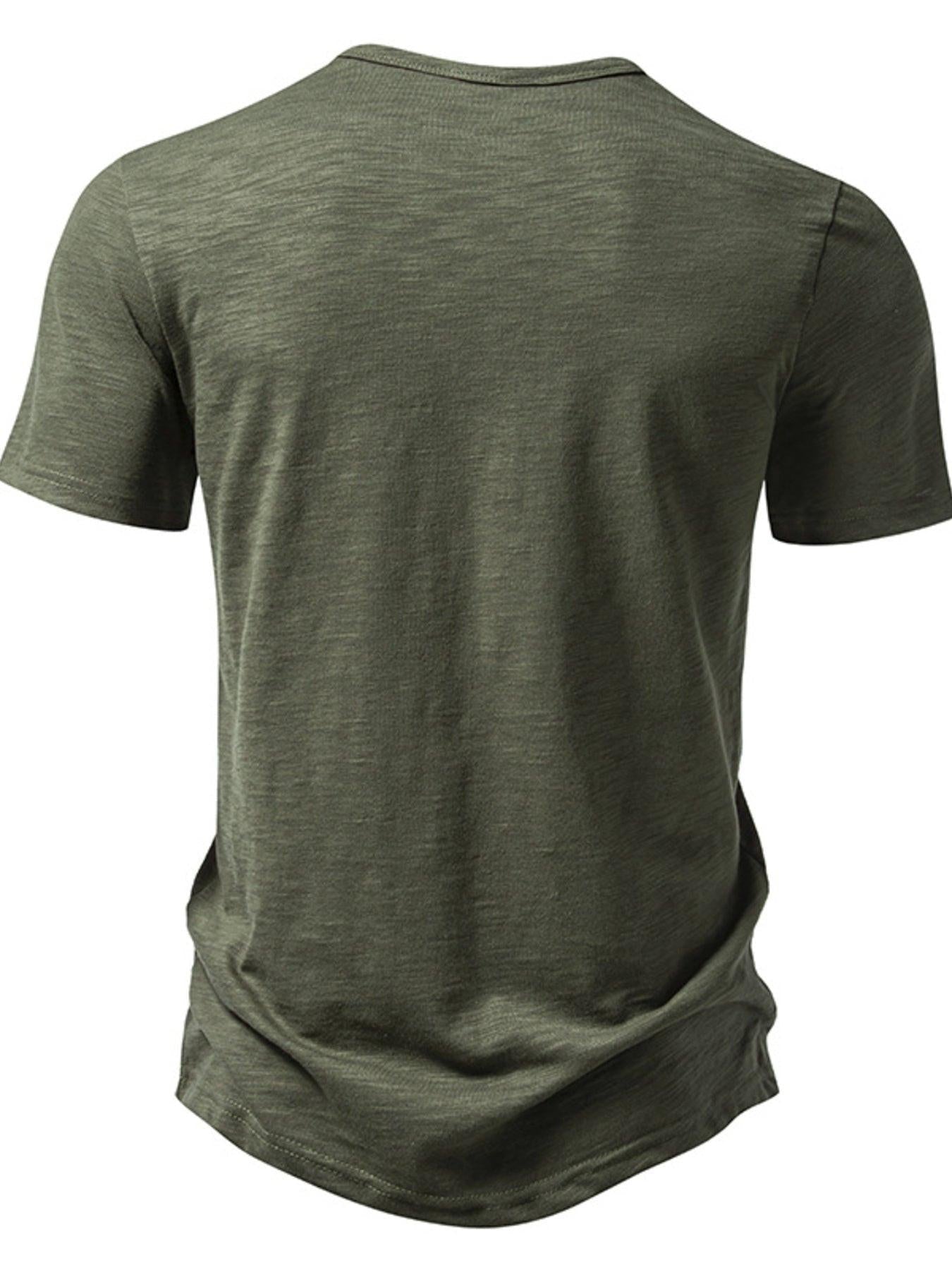 Men's Casual Button Detail T-Shirt