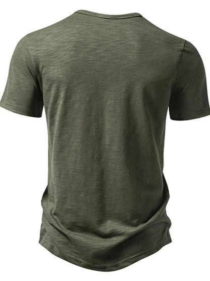 Men's Casual Button Detail T-Shirt