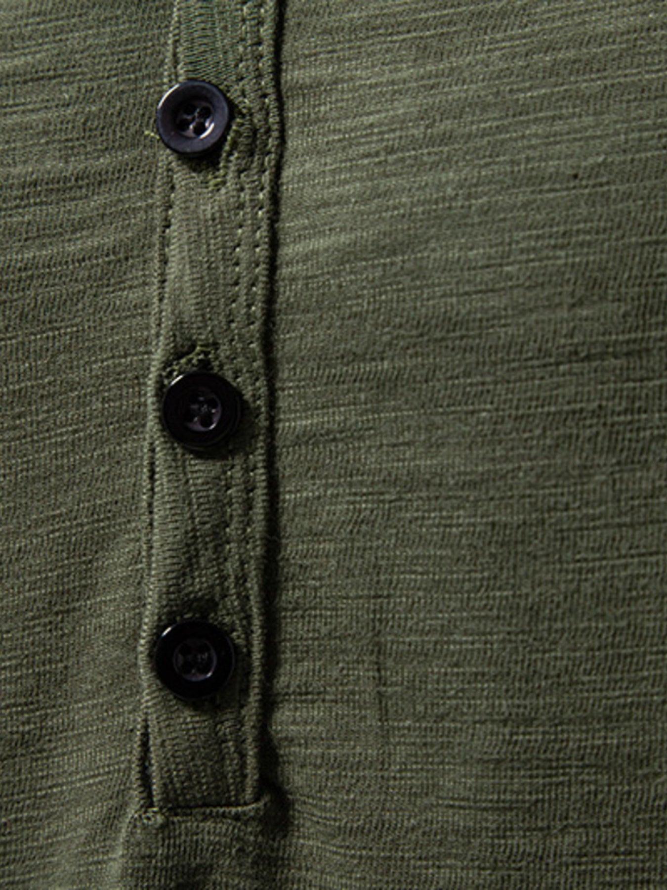 Men's Casual Button Detail T-Shirt
