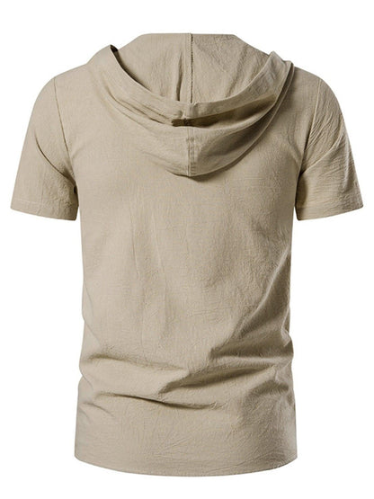 Men's Casual Lace-Up Hooded Top