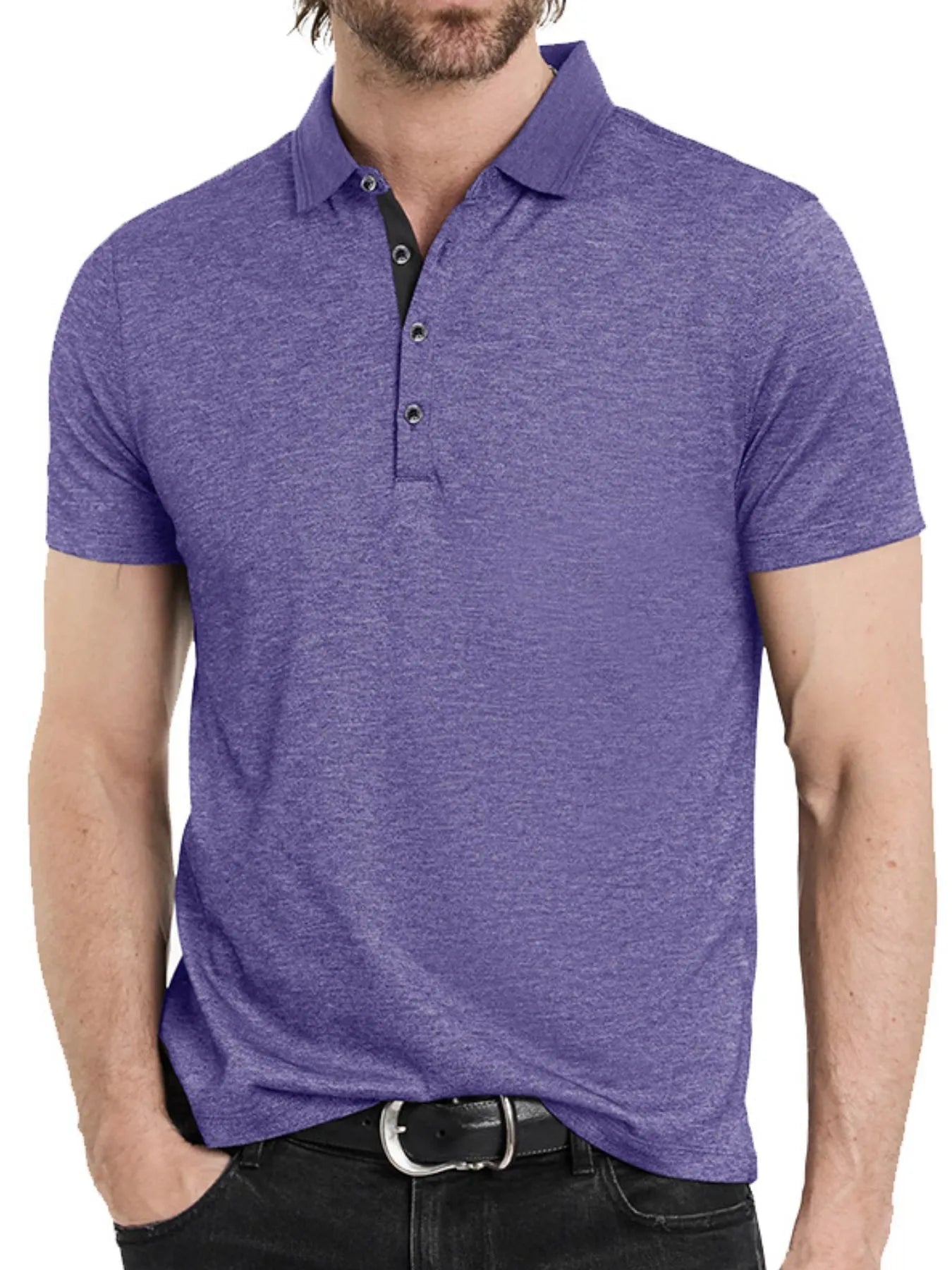 Men's Classic Heathered Short Sleeve Polo Shirt