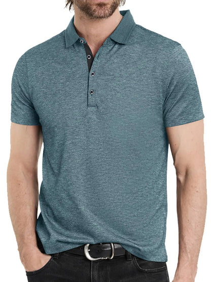 Men's Classic Heathered Short Sleeve Polo Shirt