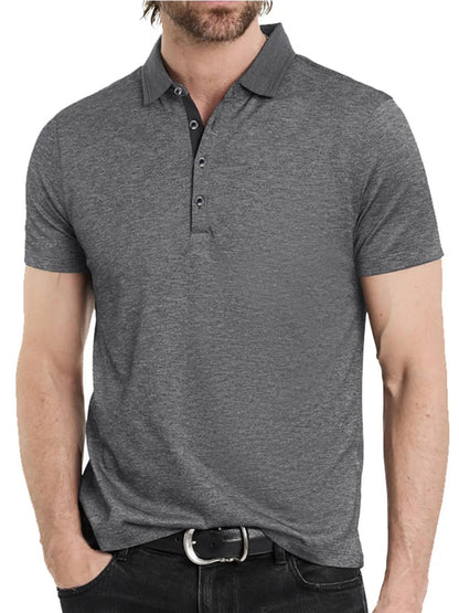 Men's Classic Heathered Short Sleeve Polo Shirt