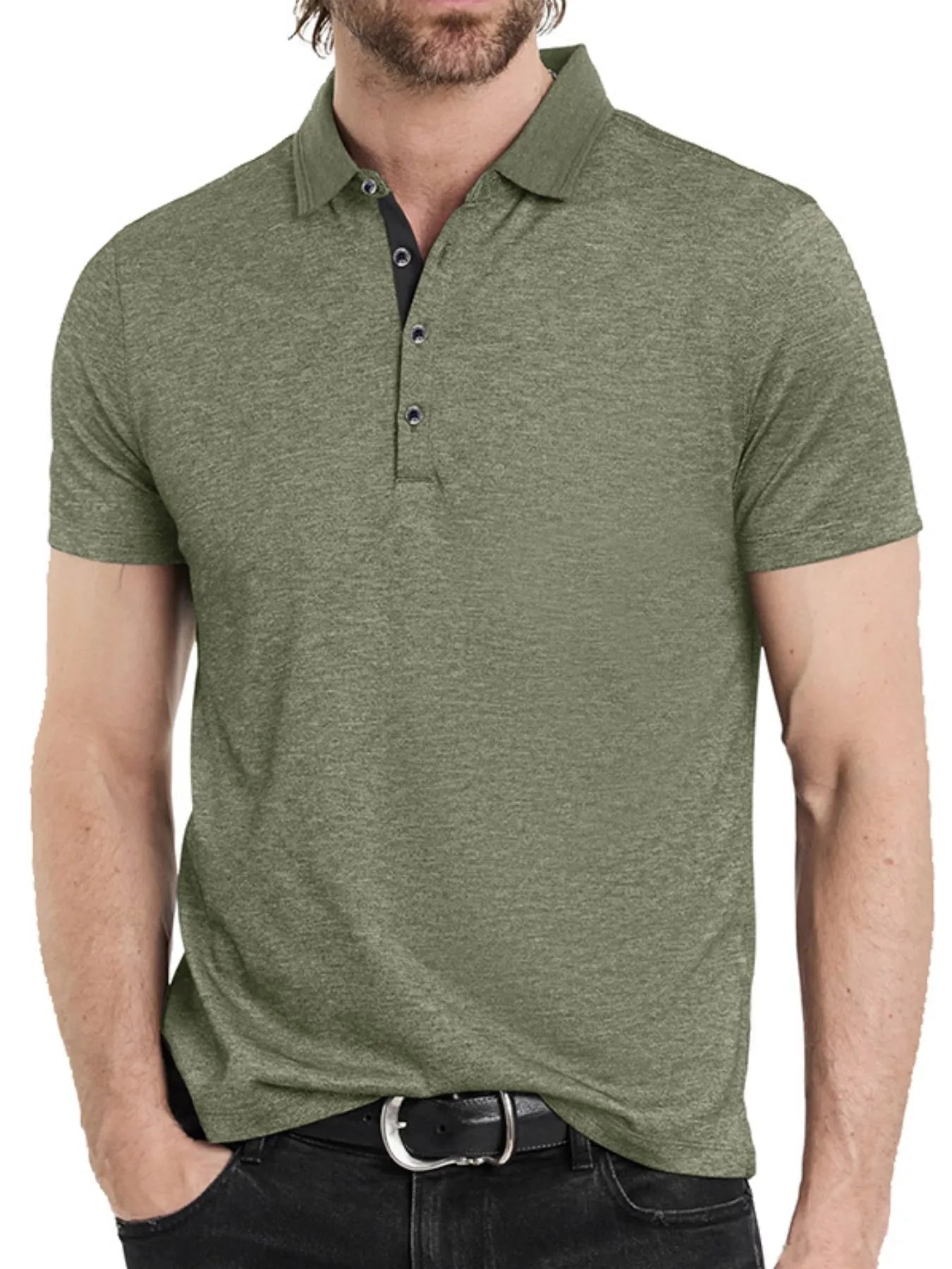 Men's Classic Heathered Short Sleeve Polo Shirt