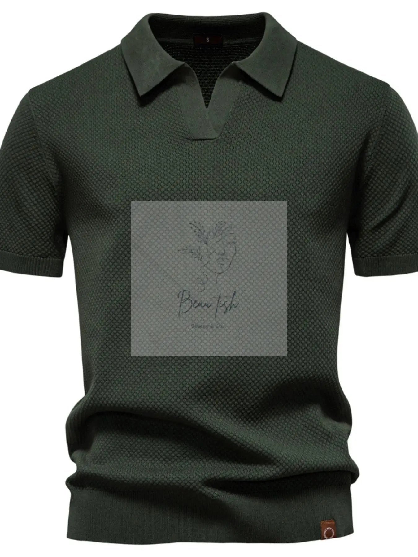Men's Classic Textured Short Sleeve Polo Shirt