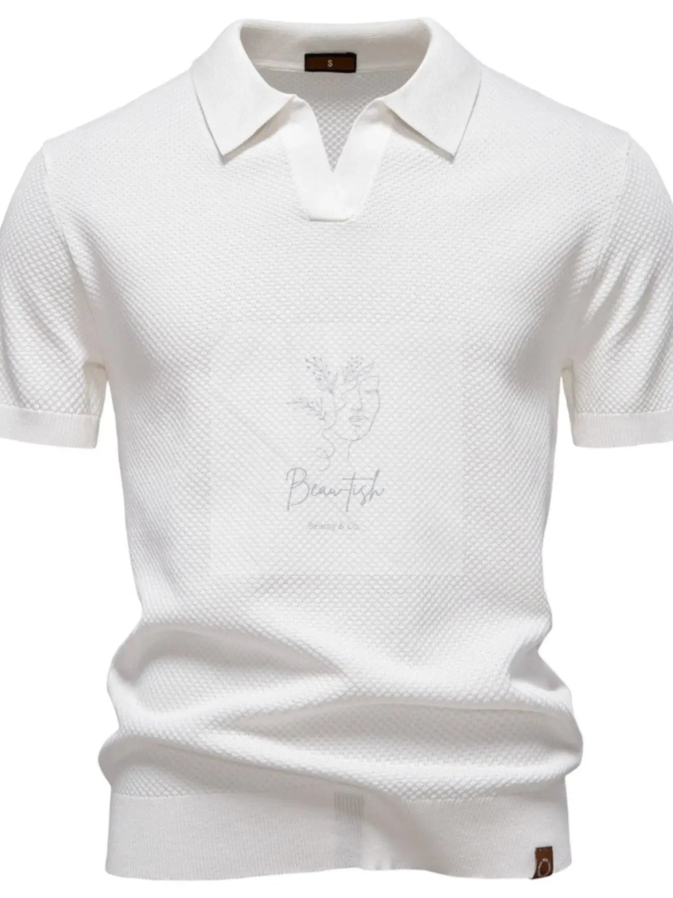 Men's Classic Textured Short Sleeve Polo Shirt