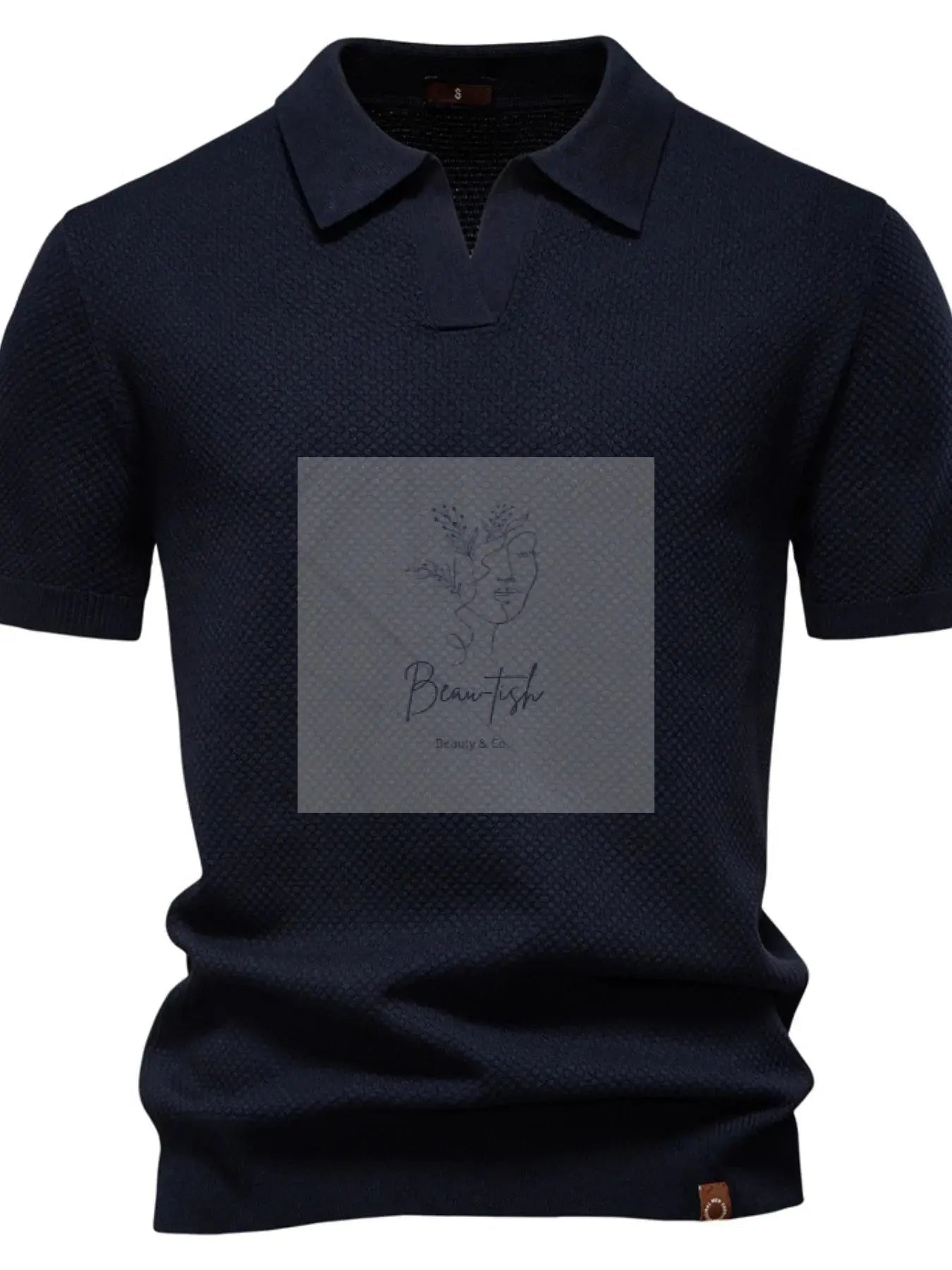 Men's Classic Textured Short Sleeve Polo Shirt