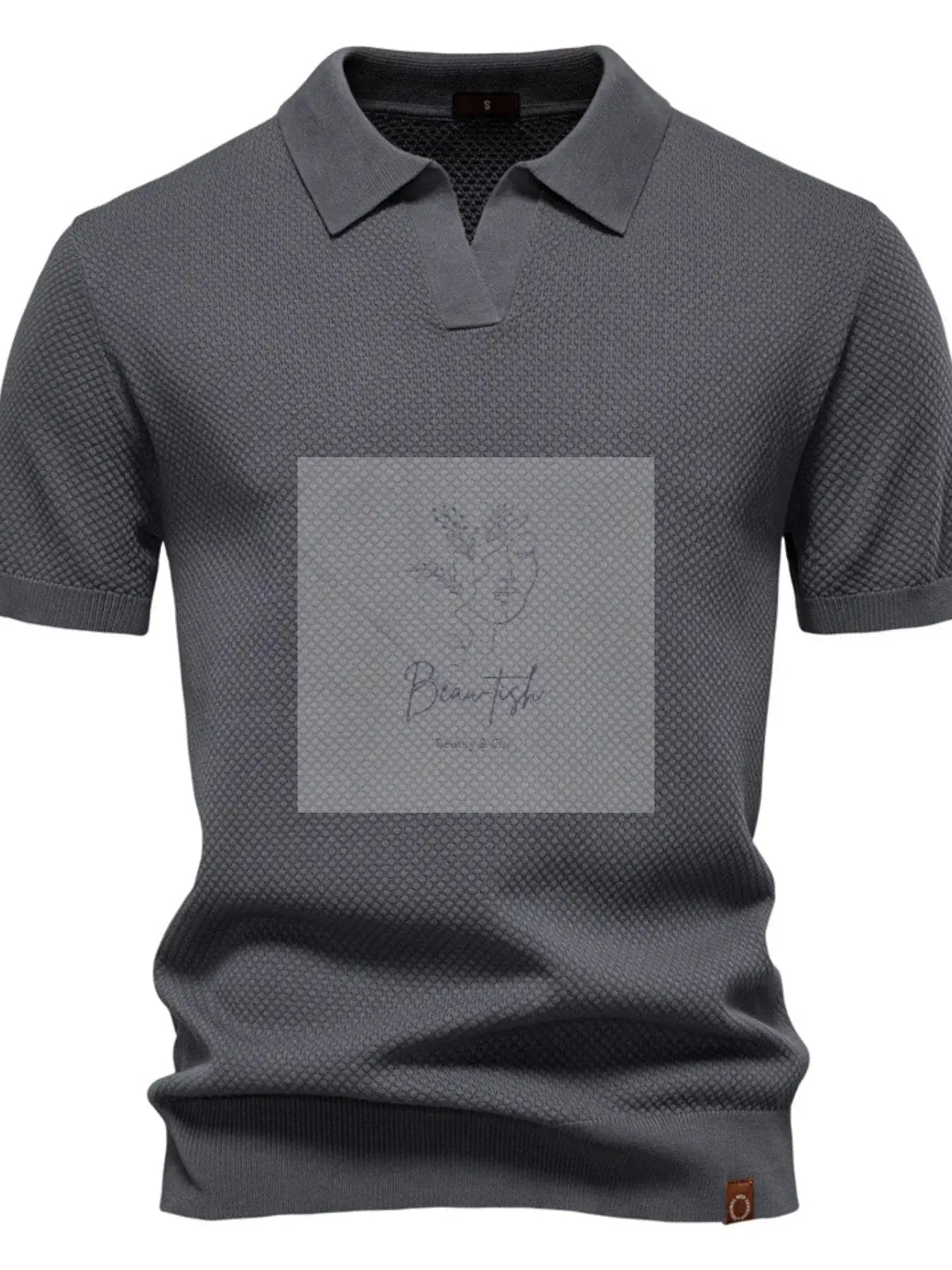 Men's Classic Textured Short Sleeve Polo Shirt