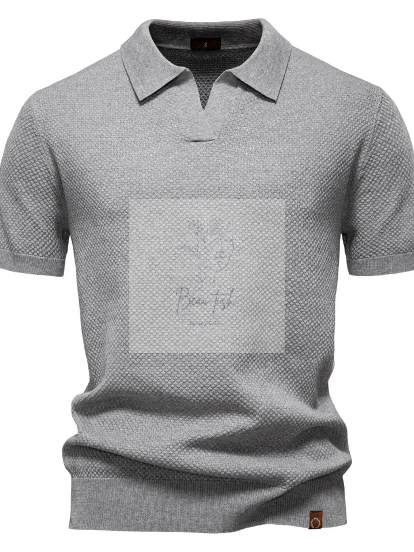 Men's Classic Textured Short Sleeve Polo Shirt
