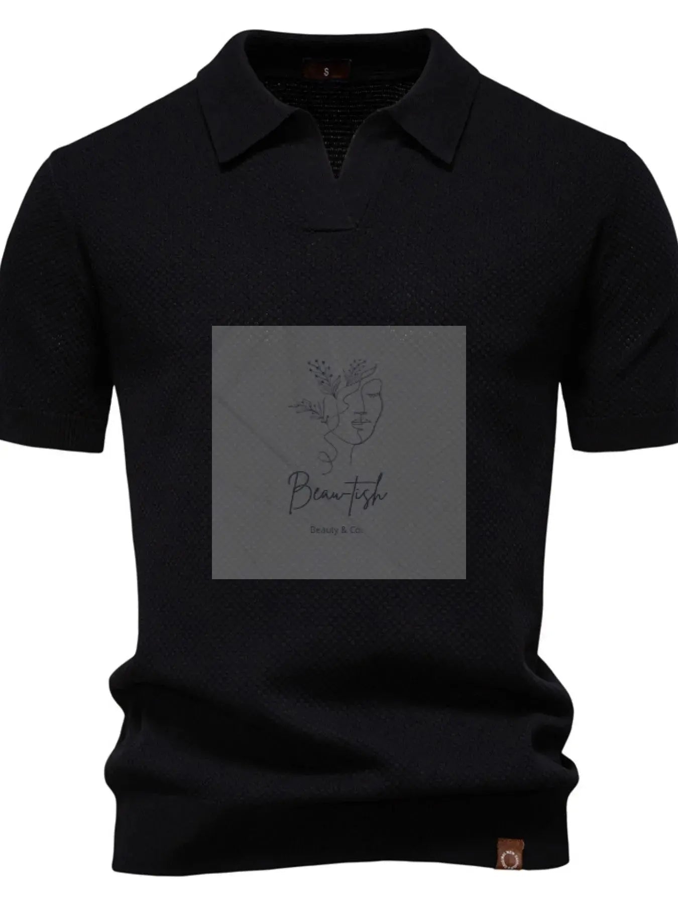Men's Classic Textured Short Sleeve Polo Shirt