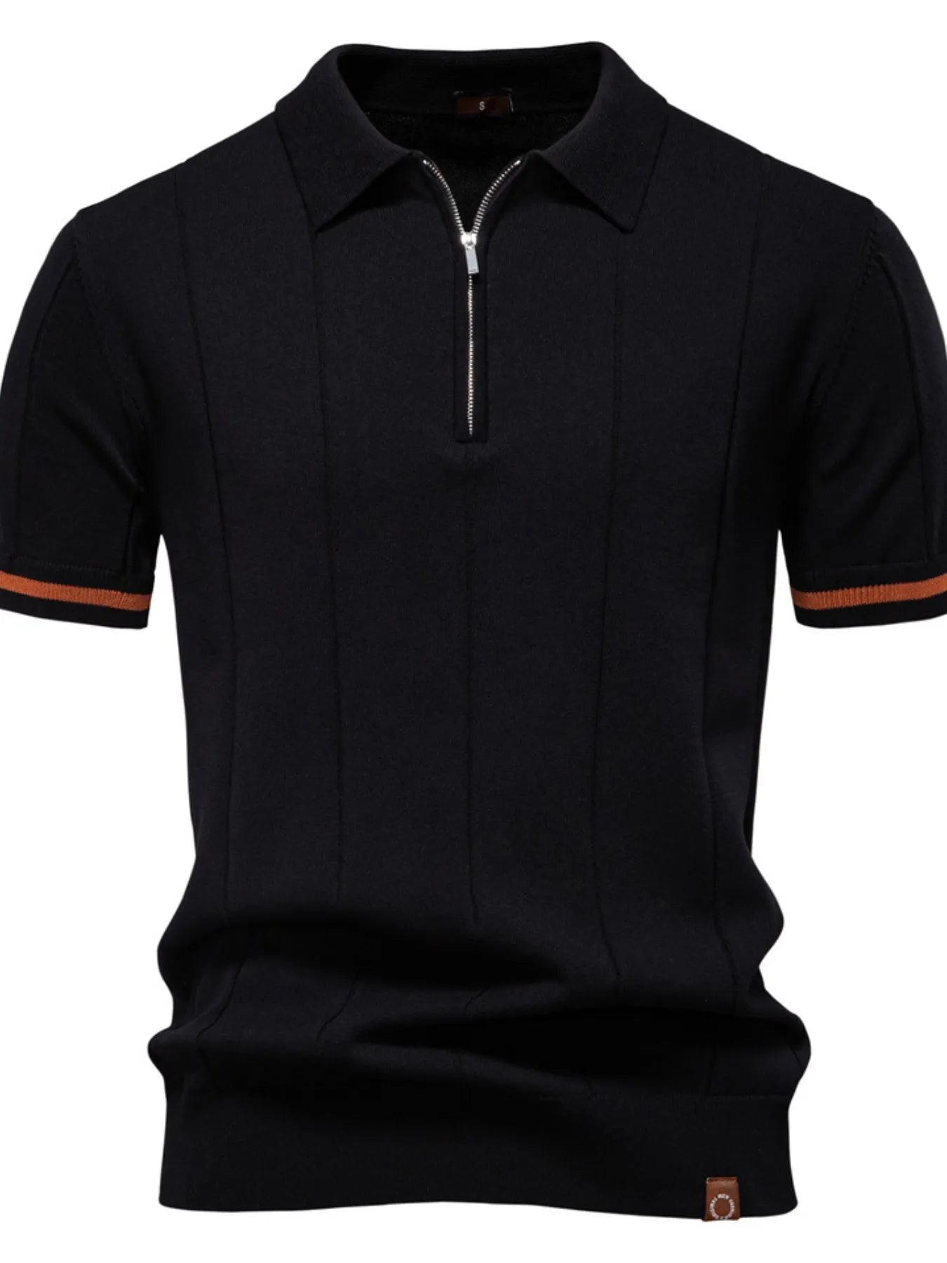 Men's Classic Zip-Neck Knitted Polo Shirt