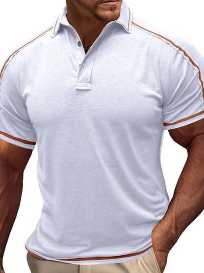 Men's Collared Neck Polo Shirt with Contrast Piping