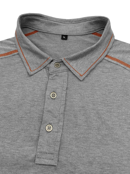Men's Collared Neck Polo Shirt with Contrast Piping