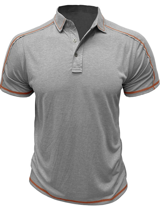 Men's Collared Neck Polo Shirt with Contrast Piping