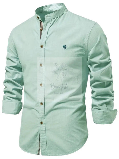 Men's Full Size Button Down Embroidered Shirt Plus Size