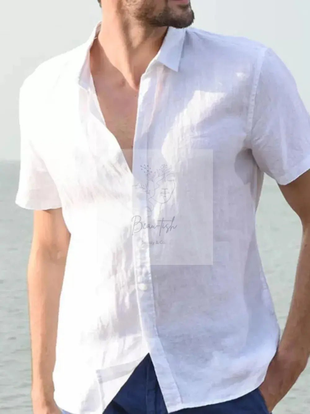 Men's Full Size Button Down Short Sleeve Shirt Plus Size