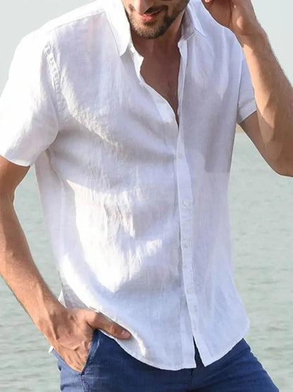 Men's Full Size Button Down Short Sleeve Shirt Plus Size