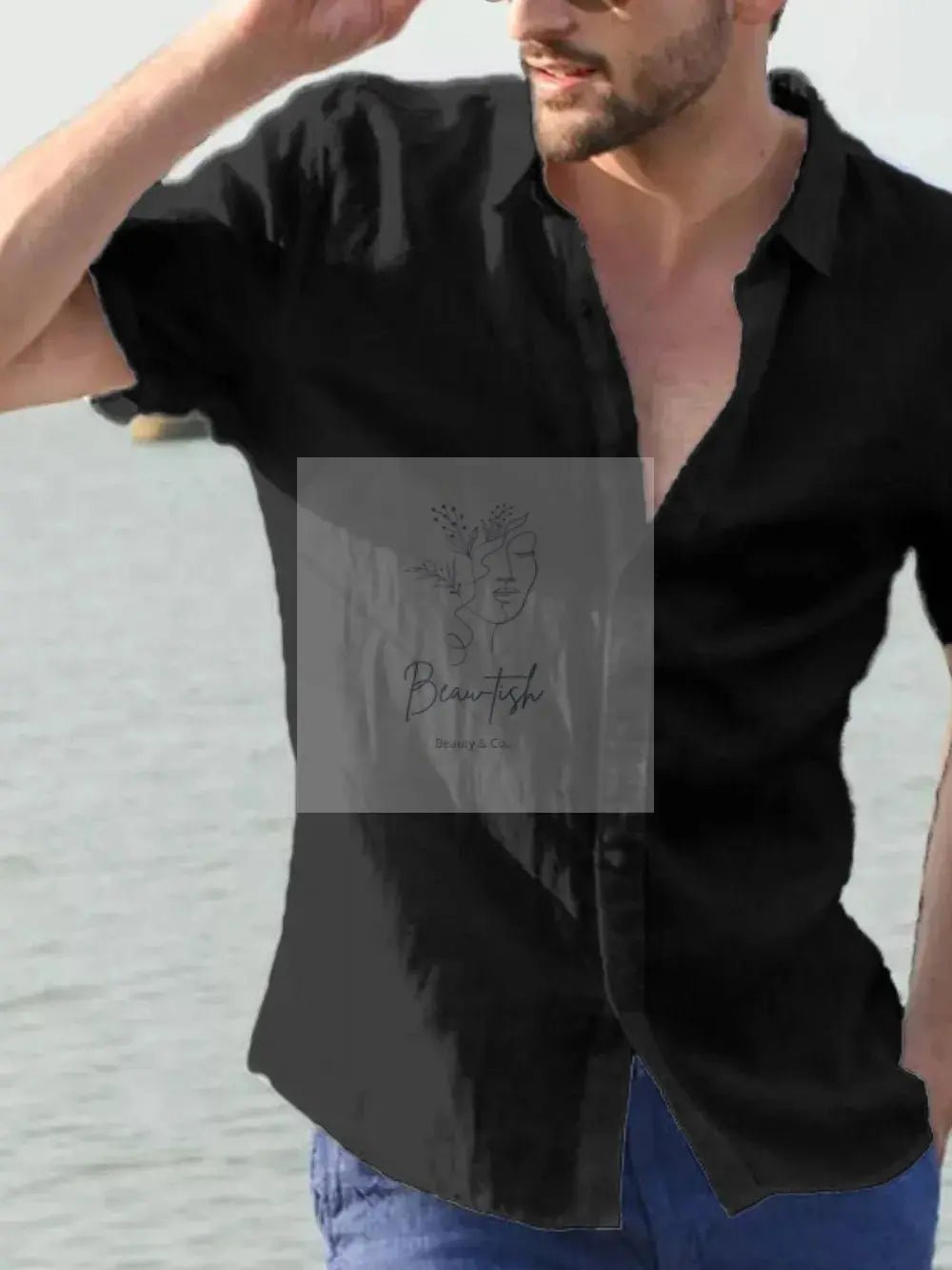Men's Full Size Button Down Short Sleeve Shirt Plus Size