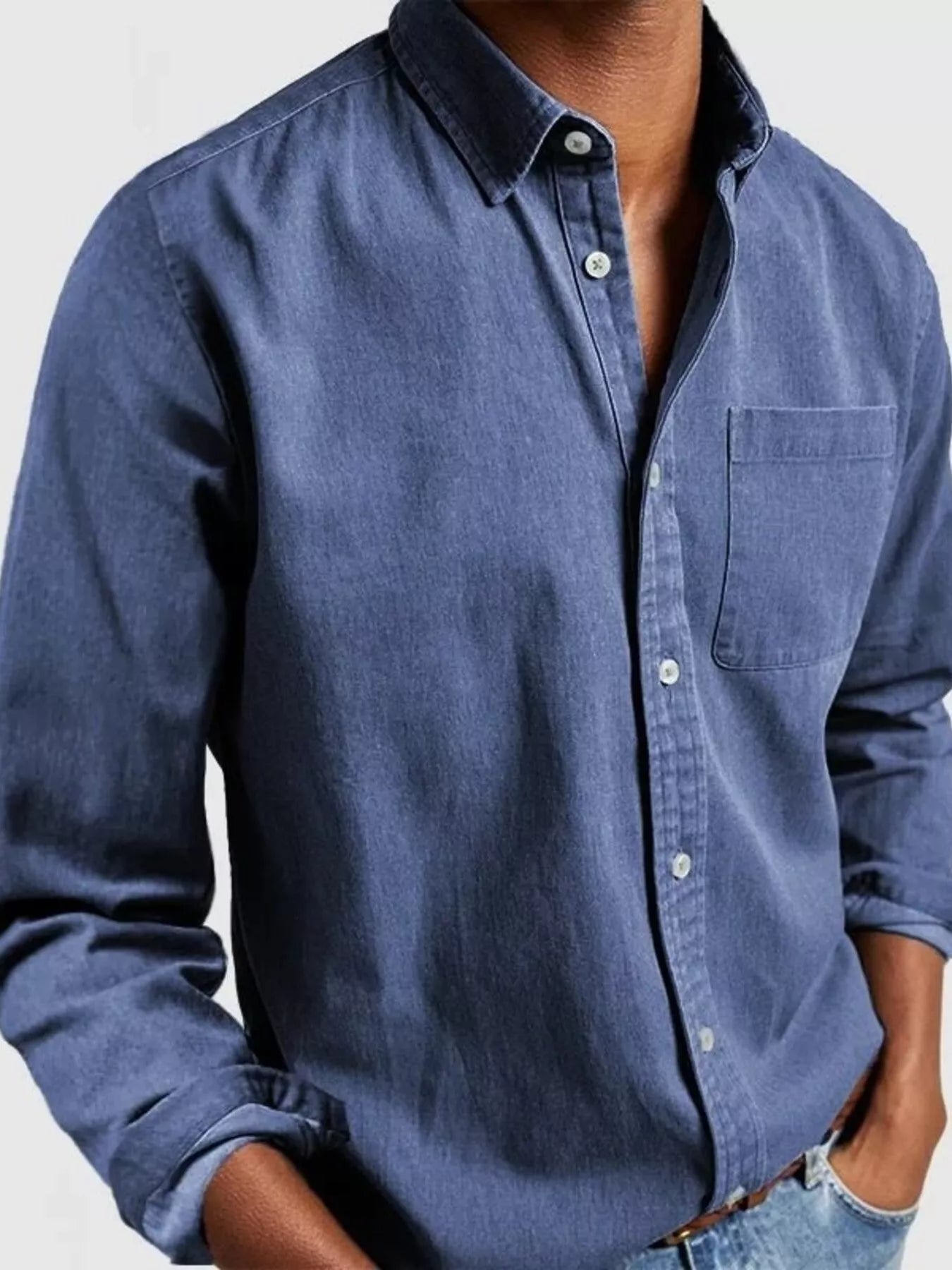 Men's Full Size Button Up Long Sleeve Shirt Plus Size
