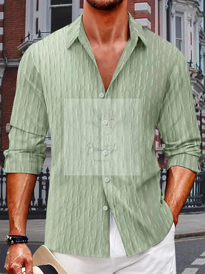 Men's Full Size Button Up Long Sleeve Shirt Plus Size