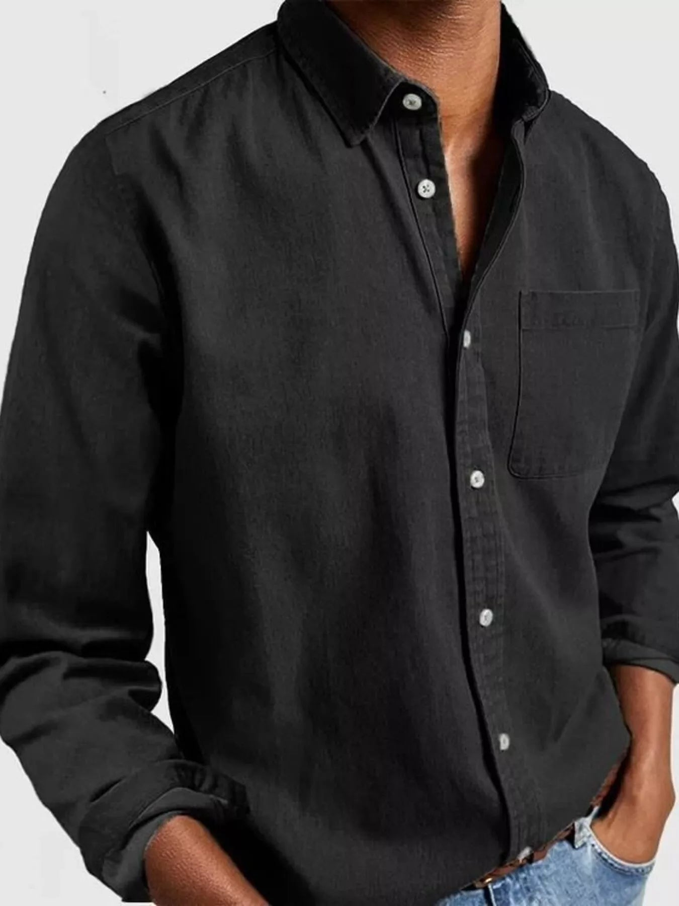 Men's Full Size Button Up Long Sleeve Shirt Plus Size