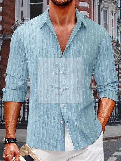 Men's Full Size Button Up Long Sleeve Shirt Plus Size