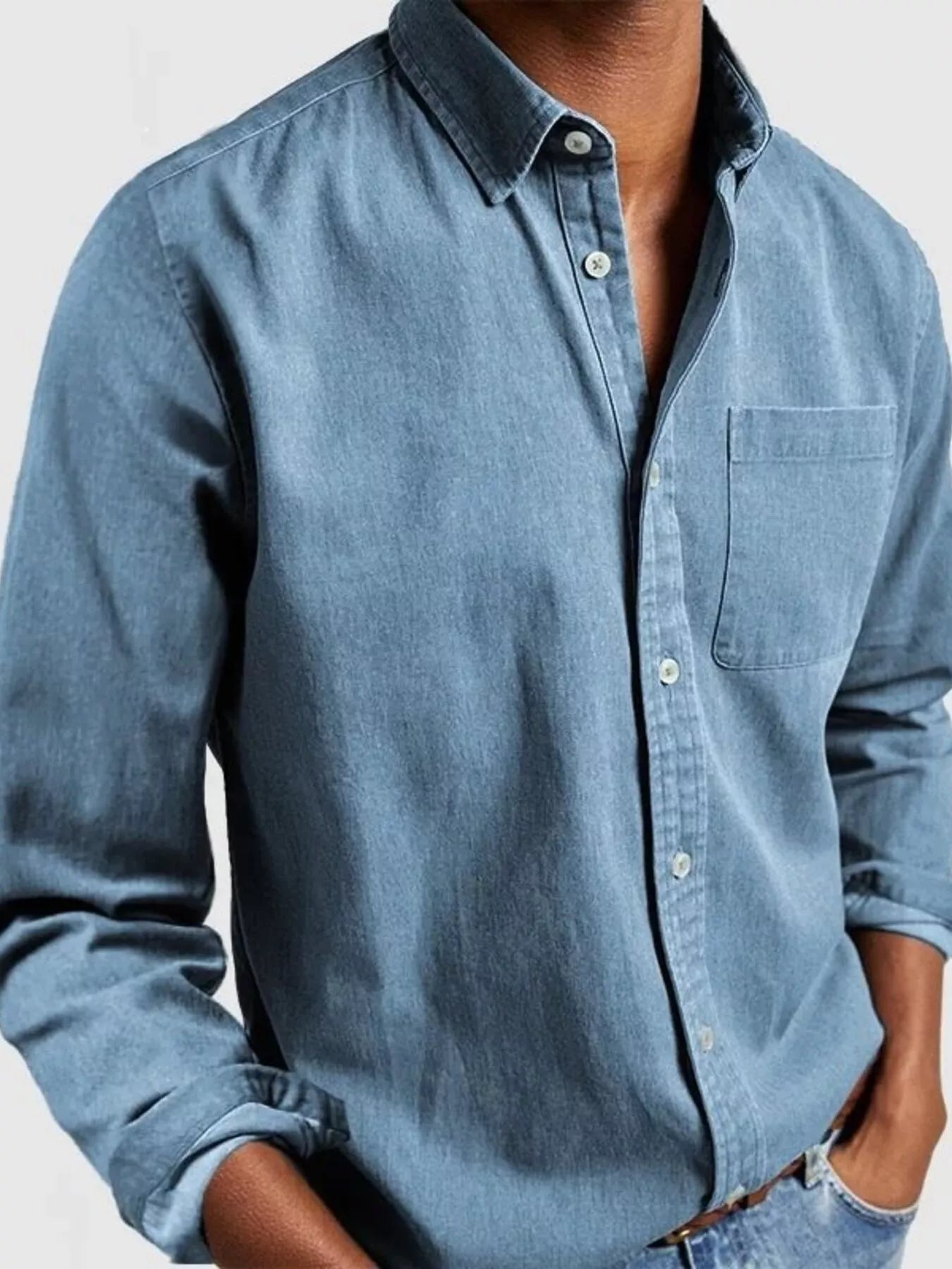 Men's Full Size Button Up Long Sleeve Shirt Plus Size