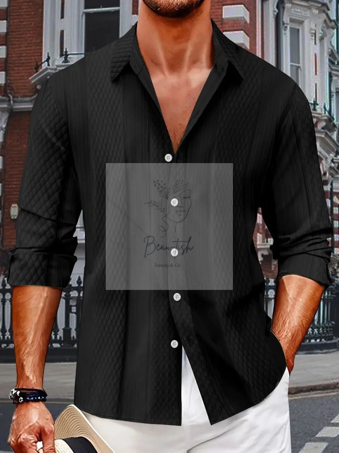 Men's Full Size Button Up Long Sleeve Shirt Plus Size