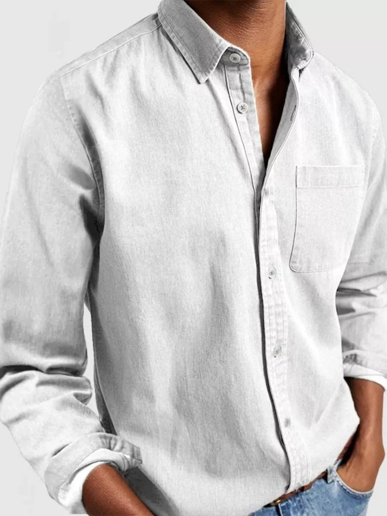 Men's Full Size Button Up Long Sleeve Shirt Plus Size