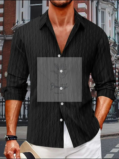 Men's Full Size Button Up Long Sleeve Shirt Plus Size