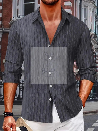 Men's Full Size Button Up Long Sleeve Shirt Plus Size